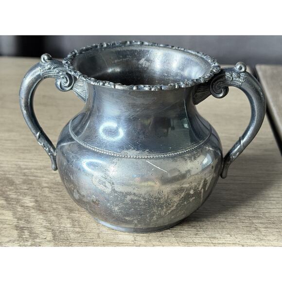 Van Bergh Silver Sugar Quadruple Plate Rochester NY Open NO LID - Picture 1 of 10